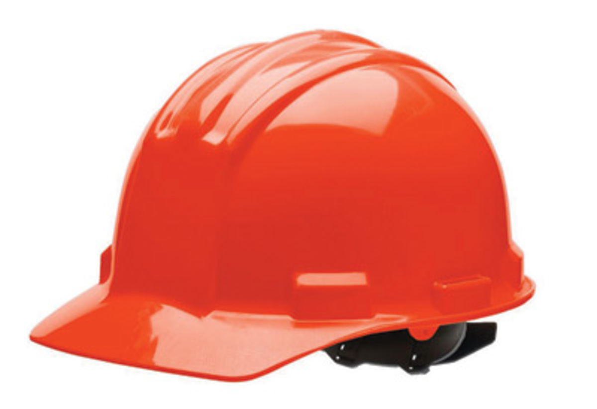 Bullard® Orange HDPE Cap Style Hard Hat With Ratchet/4 Point Ratchet Suspension