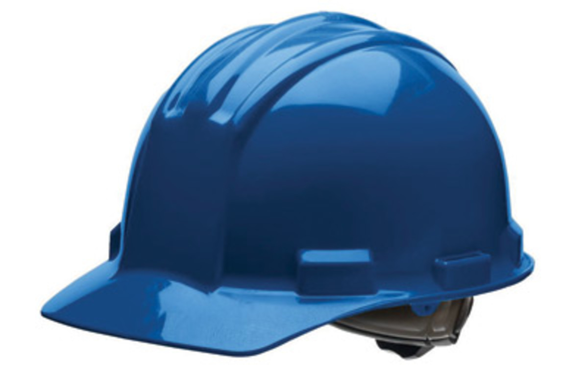 Bullard® Blue HDPE Cap Style Hard Hat With Pinlock/4 Point Pinlock Suspension