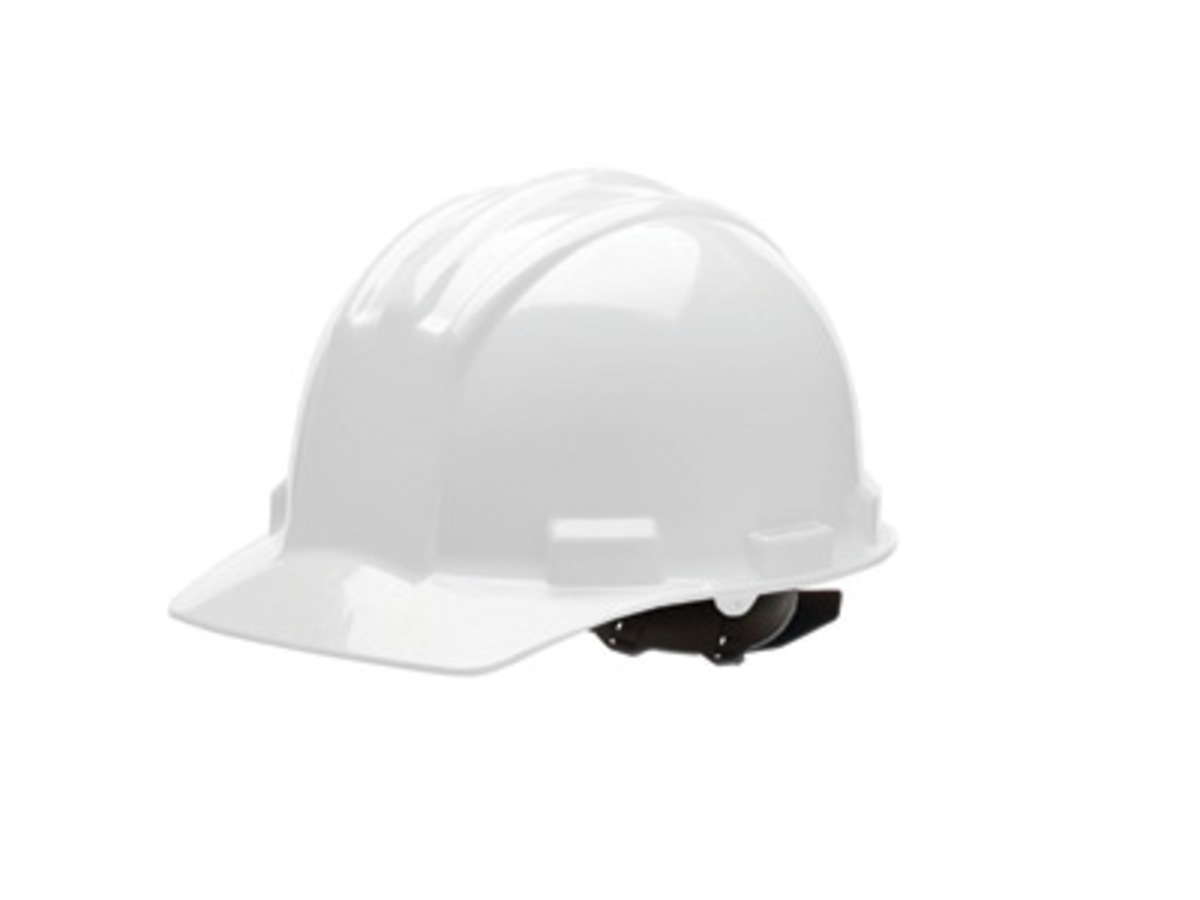 Bullard® White HDPE Cap Style Hard Hat With Pinlock/4 Point Pinlock Suspension