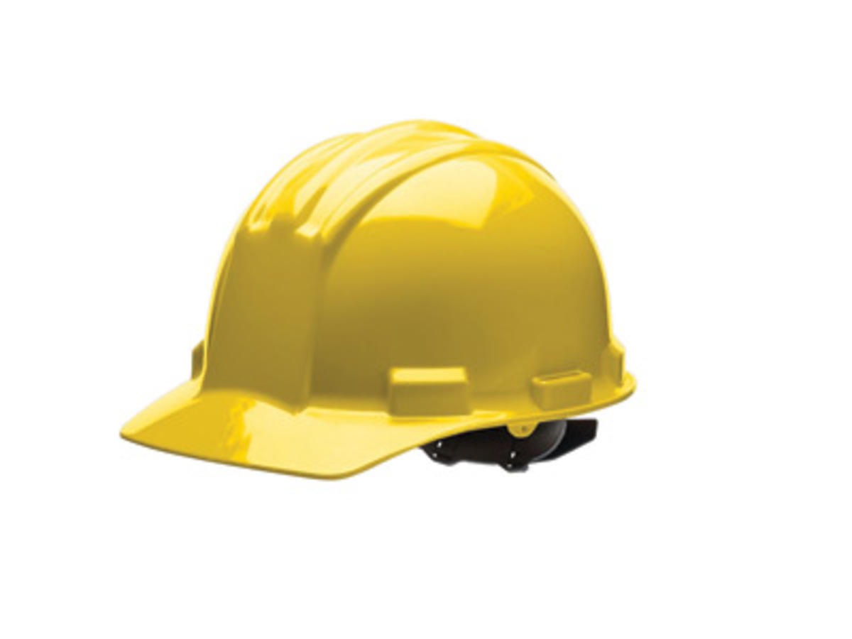 Bullard® Yellow HDPE Cap Style Hard Hat With Ratchet/4 Point Ratchet Suspension