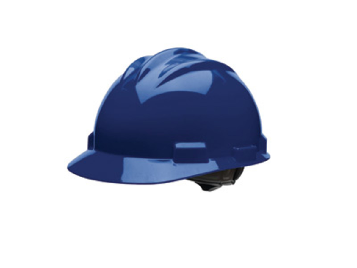 Bullard® Blue HDPE Cap Style Hard Hat With 4 Point Ratchet/Ratchet Suspension