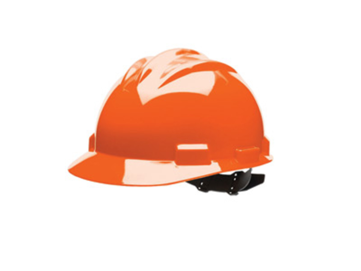 Bullard® Orange HDPE Cap Style Hard Hat With Ratchet/4 Point Ratchet Suspension