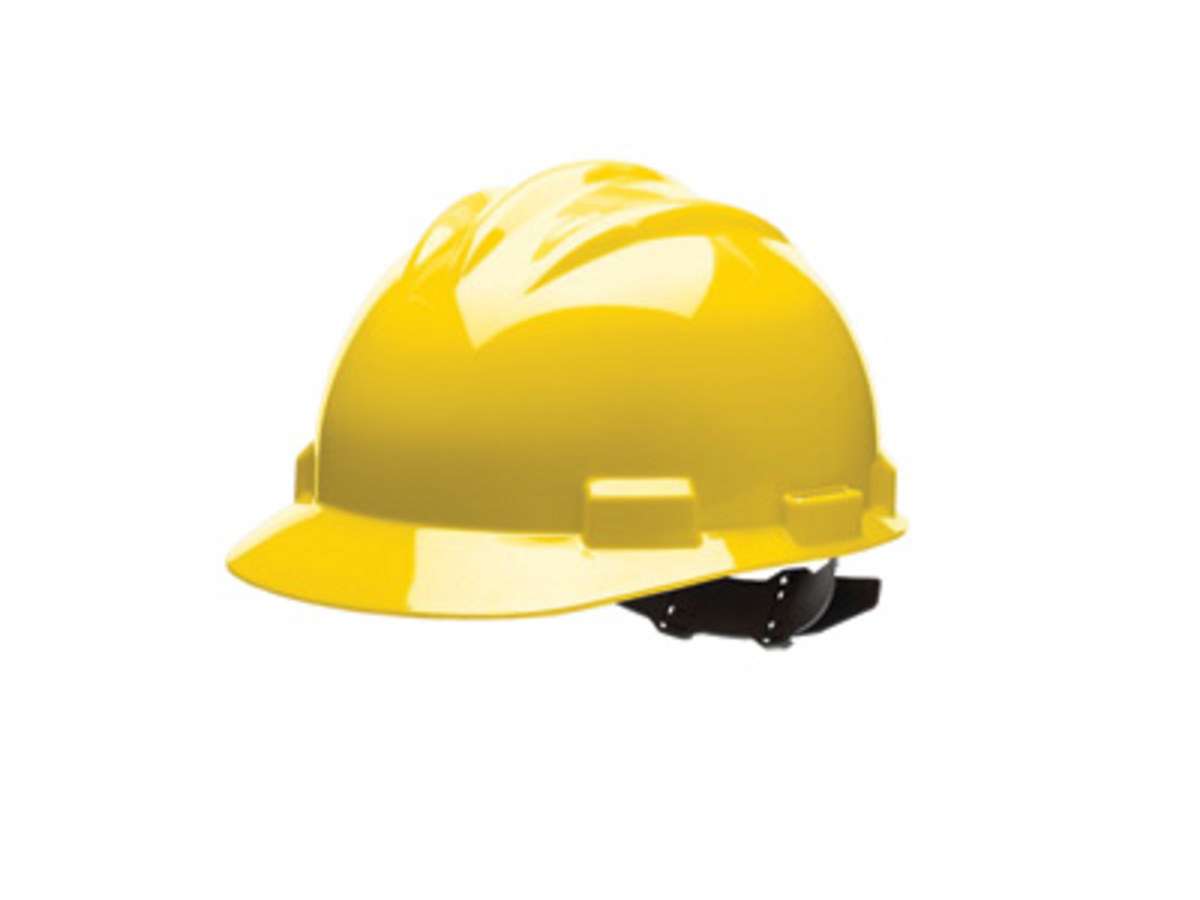 Bullard® Yellow HDPE Cap Style Hard Hat With Ratchet/4 Point Ratchet Suspension