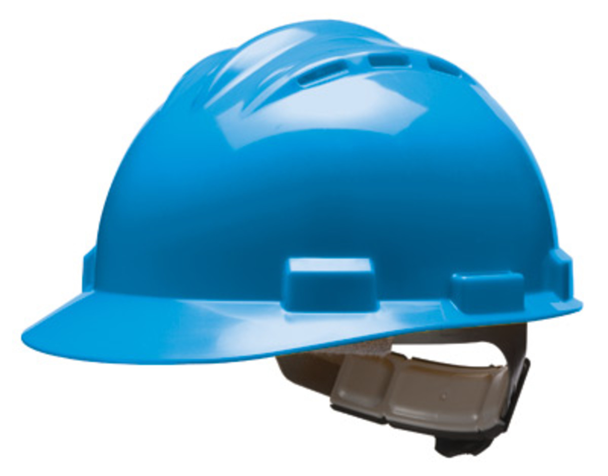 Bullard® Blue HDPE Cap Style Hard Hat With 4 Point Ratchet/Ratchet Suspension