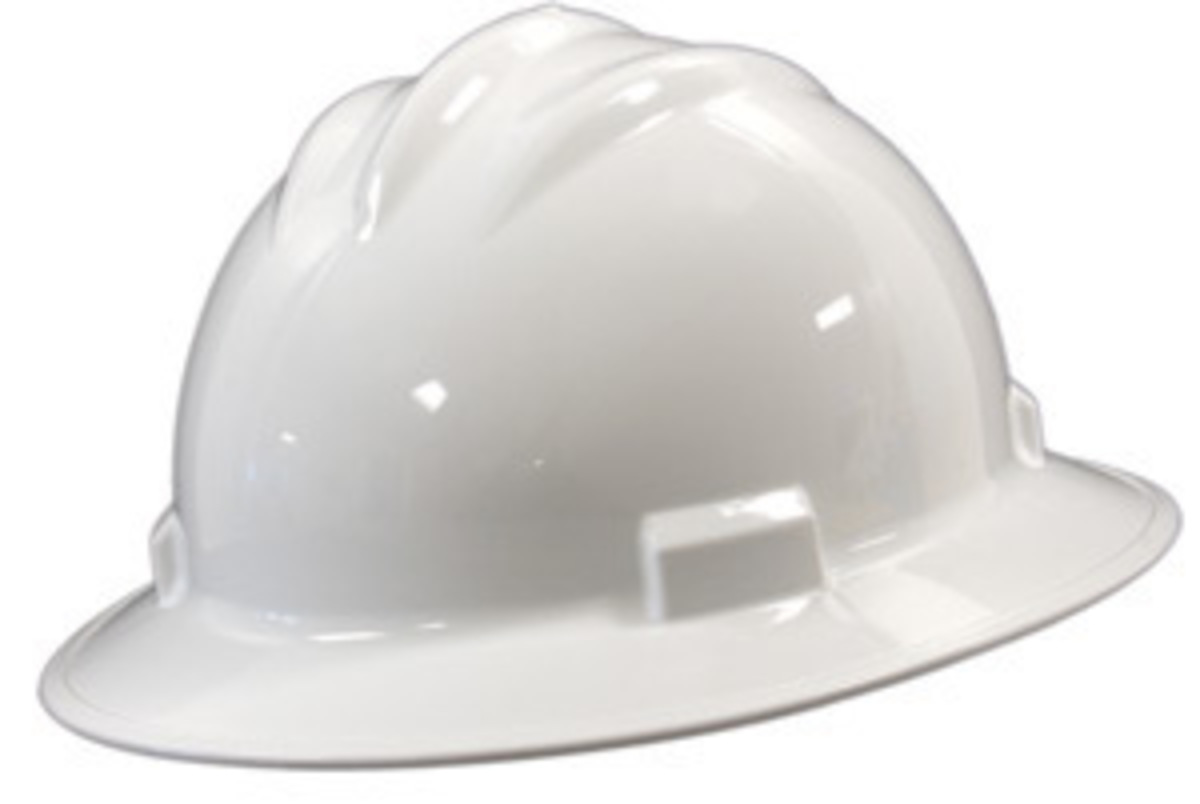 Bullard® White HDPE Full Brim Hard Hat With 4 Point Pinlock/Pinlock Suspension