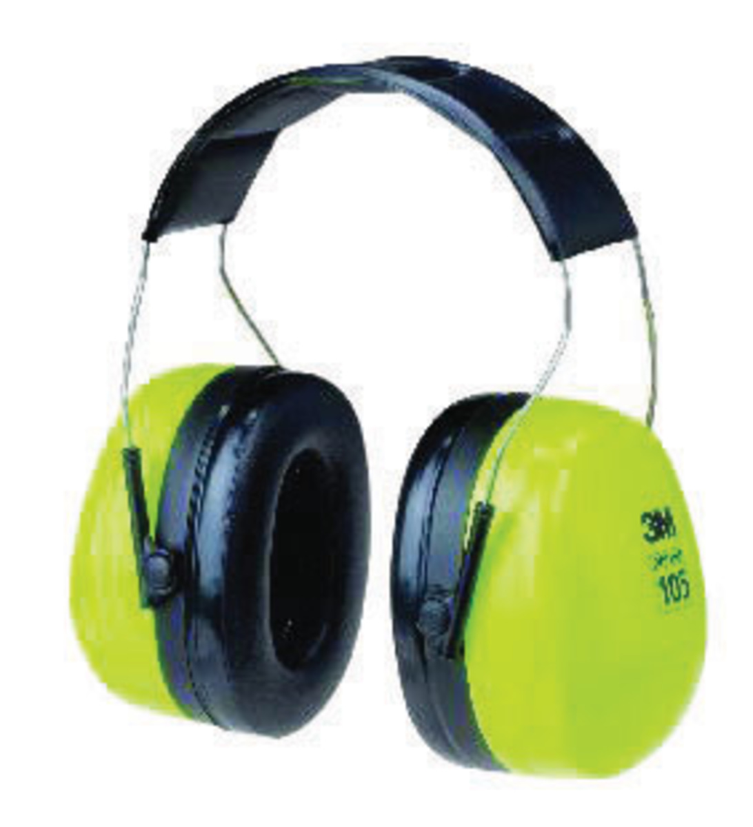 3M™ Optime™ 105 Hi-Viz Green And Black Over-The-Head Earmuffs