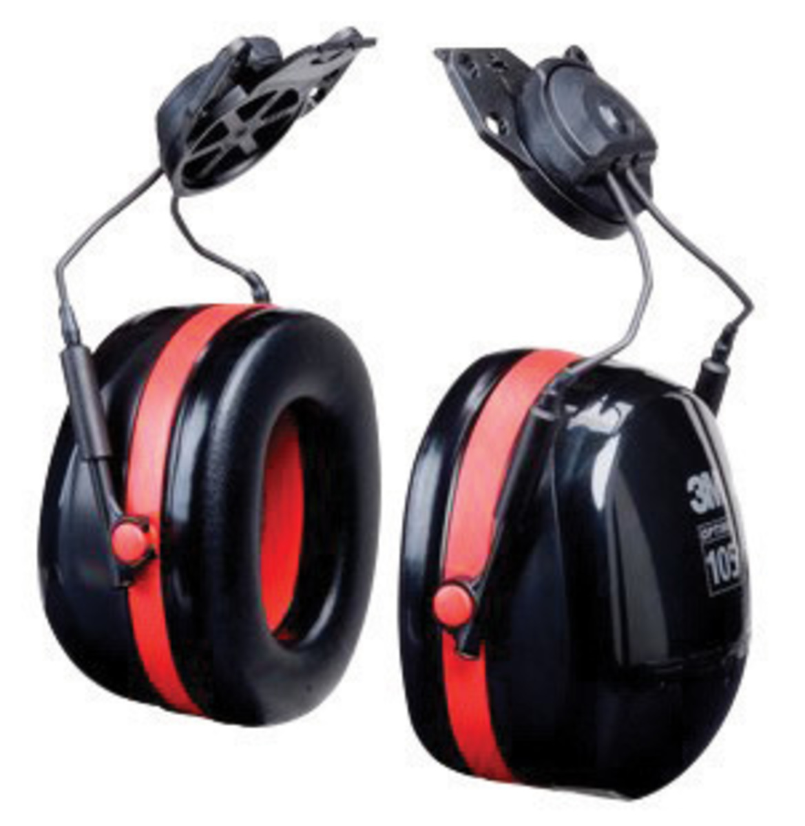 3M™ Optime™ 105 Red And Black Helmet Mount Earmuffs