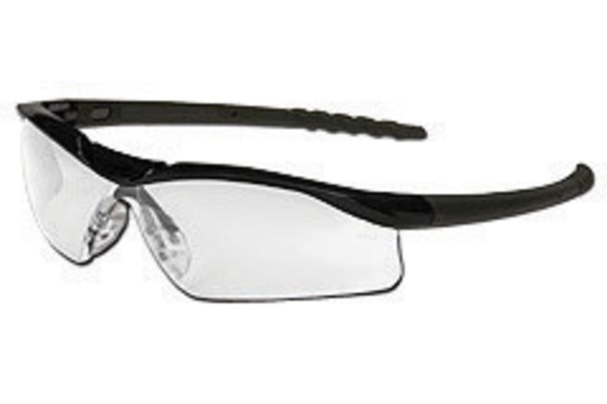 MCR Safety® Dallas™ Wrap-Around Black Safety Glasses With Clear Anti-Fog Lens (Availability restrictions apply.)