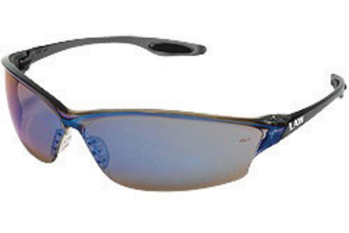 MCR Safety® Law® 2 Dielectric Gray Safety Glasses With Blue Mirror/Anti-Scratch Lens (Availability restrictions apply.)