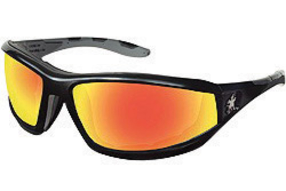 MCR Safety Reaper Black Safety Glasses With Red Mirro CRERP21R for sale online at autumn supply