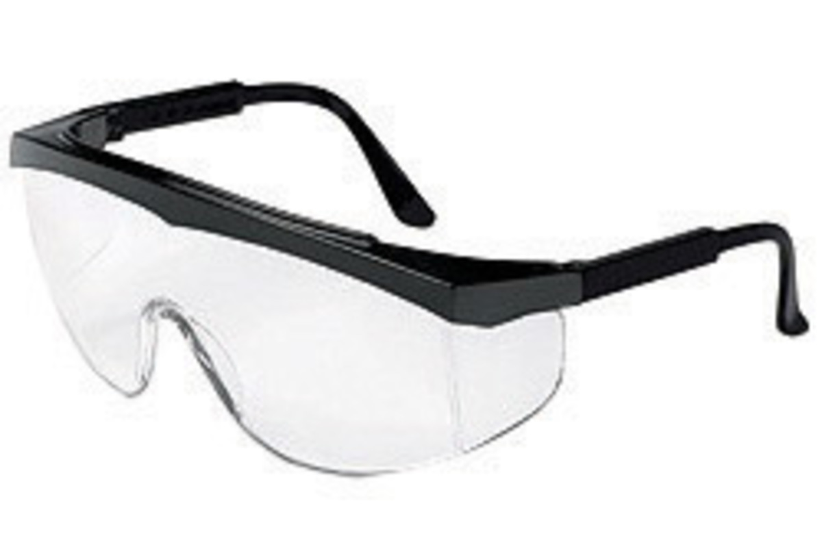MCR Safety® Stratos® Black Safety Glasses With Clear And Extendable Spatula Temples (Availability restrictions apply.)