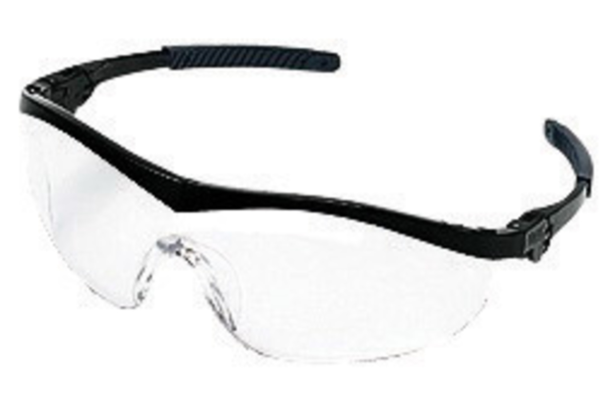 MCR Safety® Storm® Wrap-Around Black Safety Glasses With Clear Anti-Scratch Lens (Availability restrictions apply.)