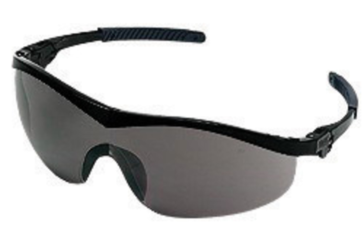 MCR Safety® Storm® Wrap-Around Black Safety Glasses With Gray Anti-Scratch Lens (Availability restrictions apply.)