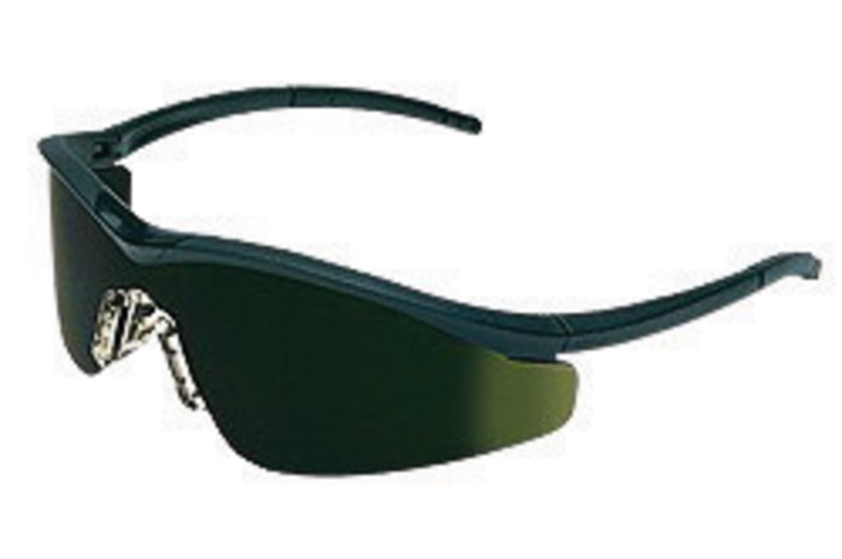 MCR Safety® Triwear® Duramass® Black Onyx Safety Glasses With Green/Shade 5.0 Anti-Scratch Lens And Hybrid Temple Design (Availa