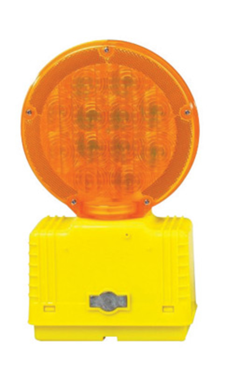 Cortina Safety Products Group Amber D-Cell Barricade Light With Photocell And 3-Way Switch