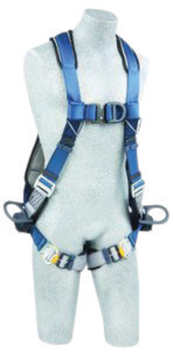 3M™ DBI-SALA® Large ExoFit™ Full Body/Vest Style Harness With PVC Coated Back, Side And Front D-Rring, Quick Connect Leg Strap B