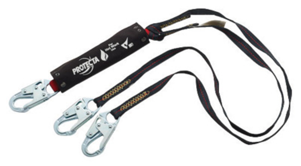 3M™ DBI-SALA® 6' PROTECTA® PRO™ Pack Hot Works Kevlar® Web Twin-Leg 100% Tie-Off Shock-Absorbing Lanyard With Snap Hook At Cente