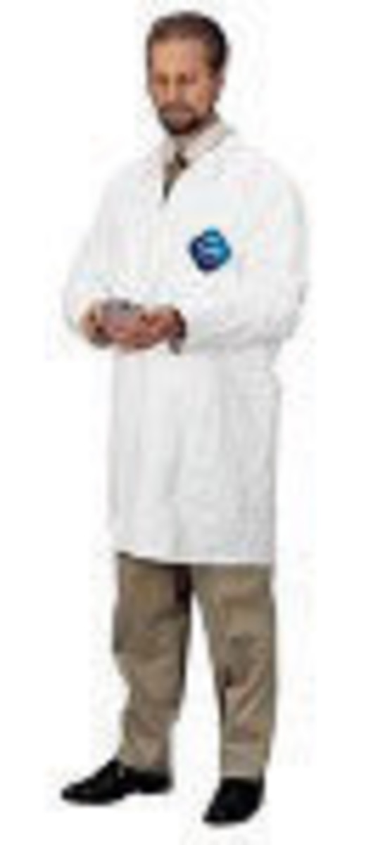 DuPont™ Large White IsoClean® Tyvek® Disposable Lab Coat (Availability restrictions apply.)