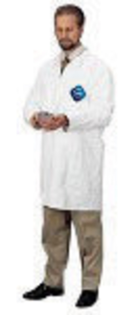 DuPont Large White IsoClean Tyvek Disposable Lab Coat DPPIC224SWHLG3B for sale online at autumn supply