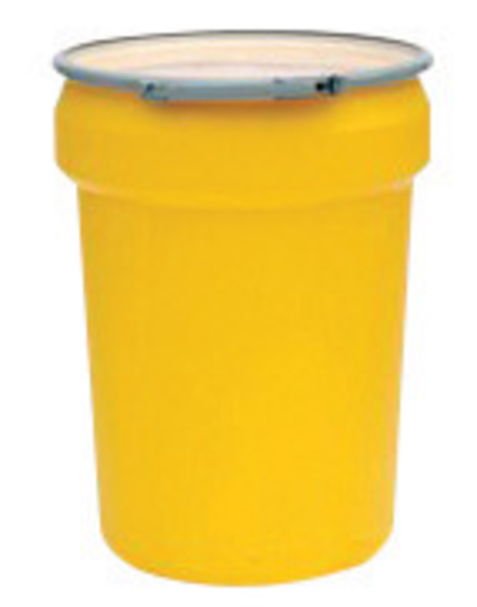 Eagle 30 Gallon Yellow HDPE Open Head Containment Labpack With Metal Lever-Lock Ring