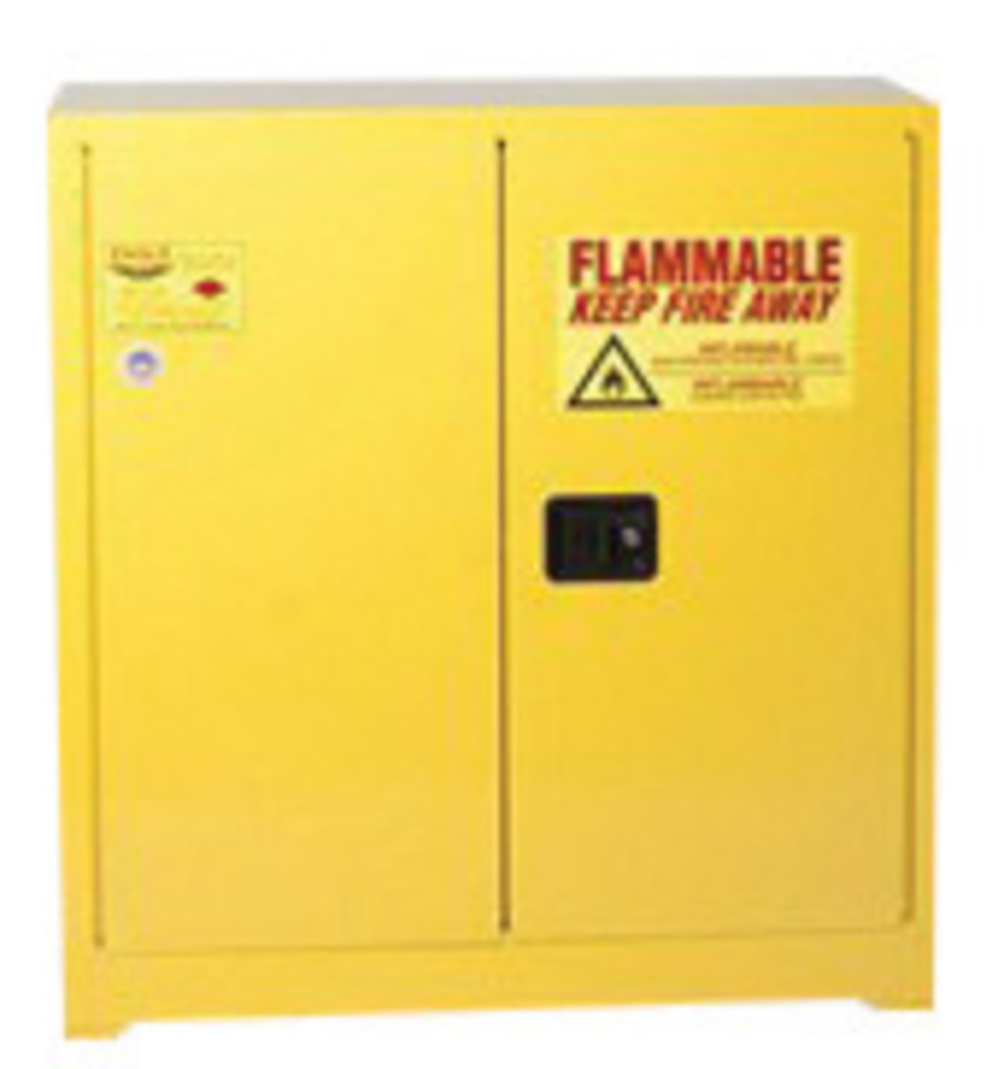 Eagle 24 Gallon Yellow 18 Gauge Steel Safety Storage Cabinet With (1) Self-Closing Door, (3) Shelves, (2) Vents, Warning Labels