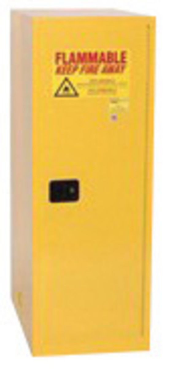 Eagle 48 Gallon Yellow 18 Gauge Steel Safety Storage Cabinet With (2) Manual Close Doors, (3) Shelves, (2) Vents, Warning Labels