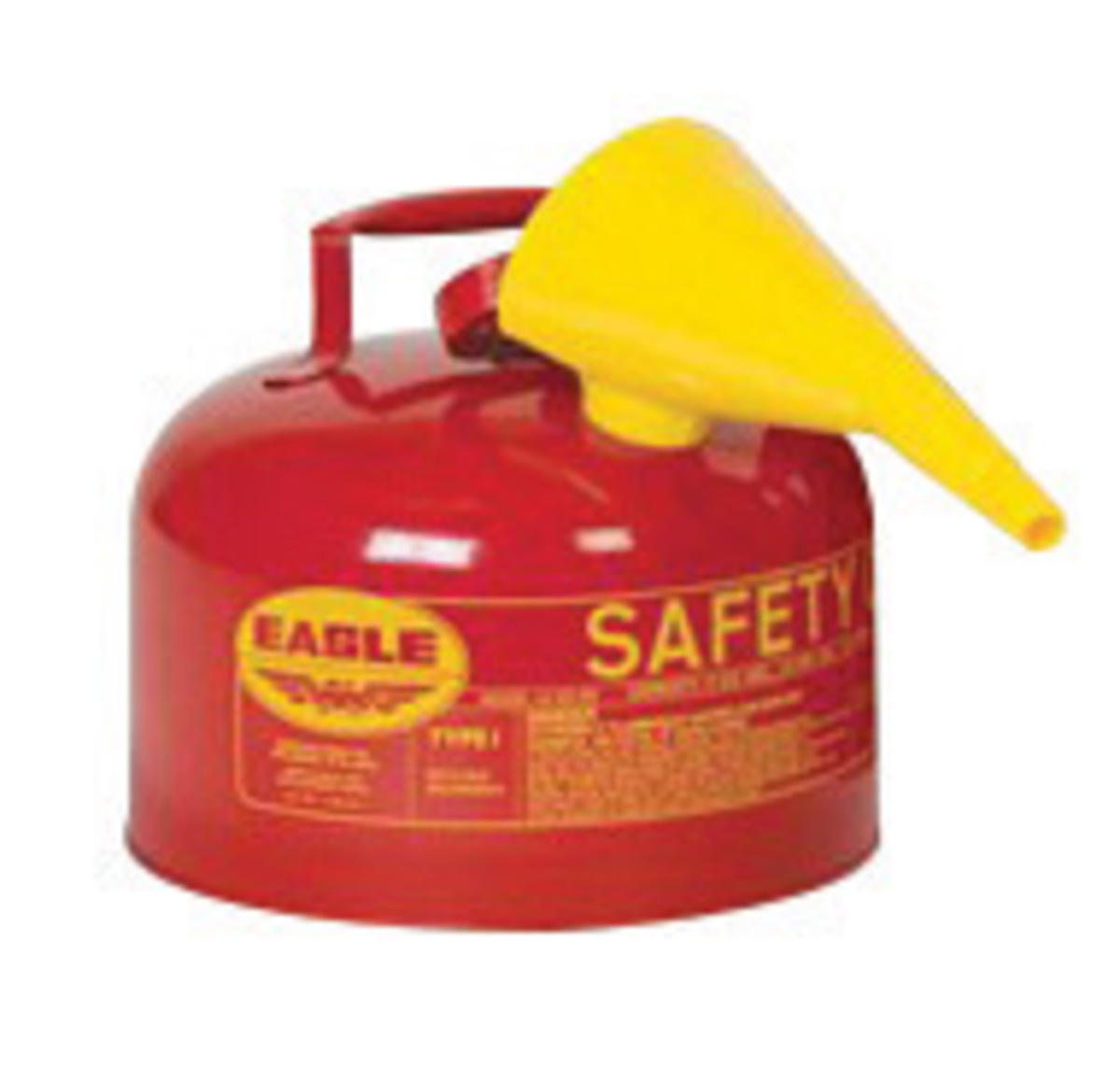 Eagle 2 1/2 Gallon Red 24 Gauge Galvanized Steel Type I Safety Can With Non-Sparking Flame Arrestor And F-15 Funnel