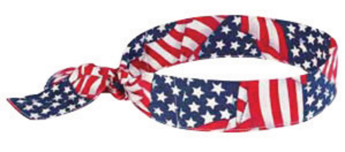 Ergodyne Stars & Stripes Chill-Its® 6700 Cotton/Polymer Evaporative Cooling Bandana/Headband