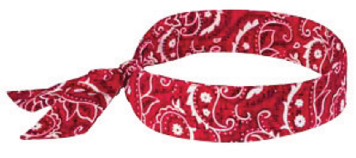 Ergodyne Red Western Chill-Its® 6700 Cotton/Polymer Evaporative Cooling Bandana/Headband