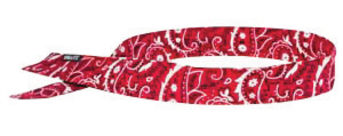 Ergodyne Red Chill-Its® 6705 Cotton/Polymer Bandana/Headband