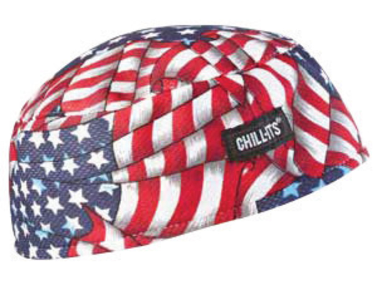 Ergodyne Blue, Red And White Chill-Its® 6630 Hi Cool® Cap