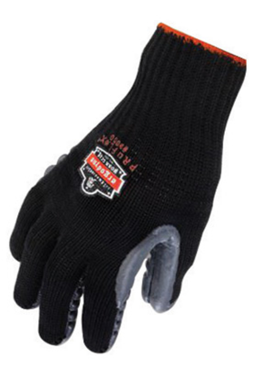 Ergodyne Large Black ProFlex® Rubber Full Finger Anti-Vibration Gloves With Elastic Cuff