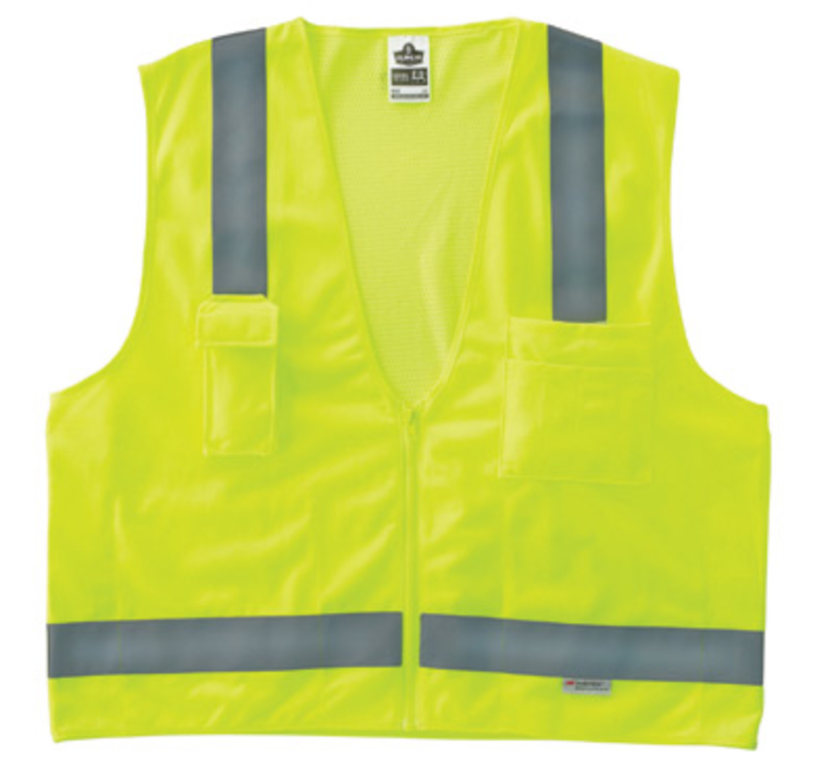 Ergodyne 2X - 3X Lime GloWear® 8250Z Polyester/Polyester Mesh Surveyor Vest With Mesh Back