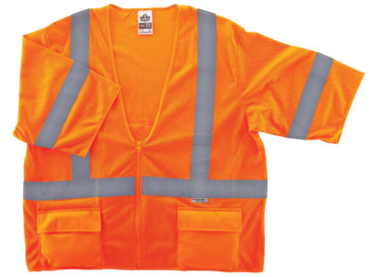 Ergodyne 2X - 3X Orange GloWear® 8320Z Polyester Mesh Standard Vest