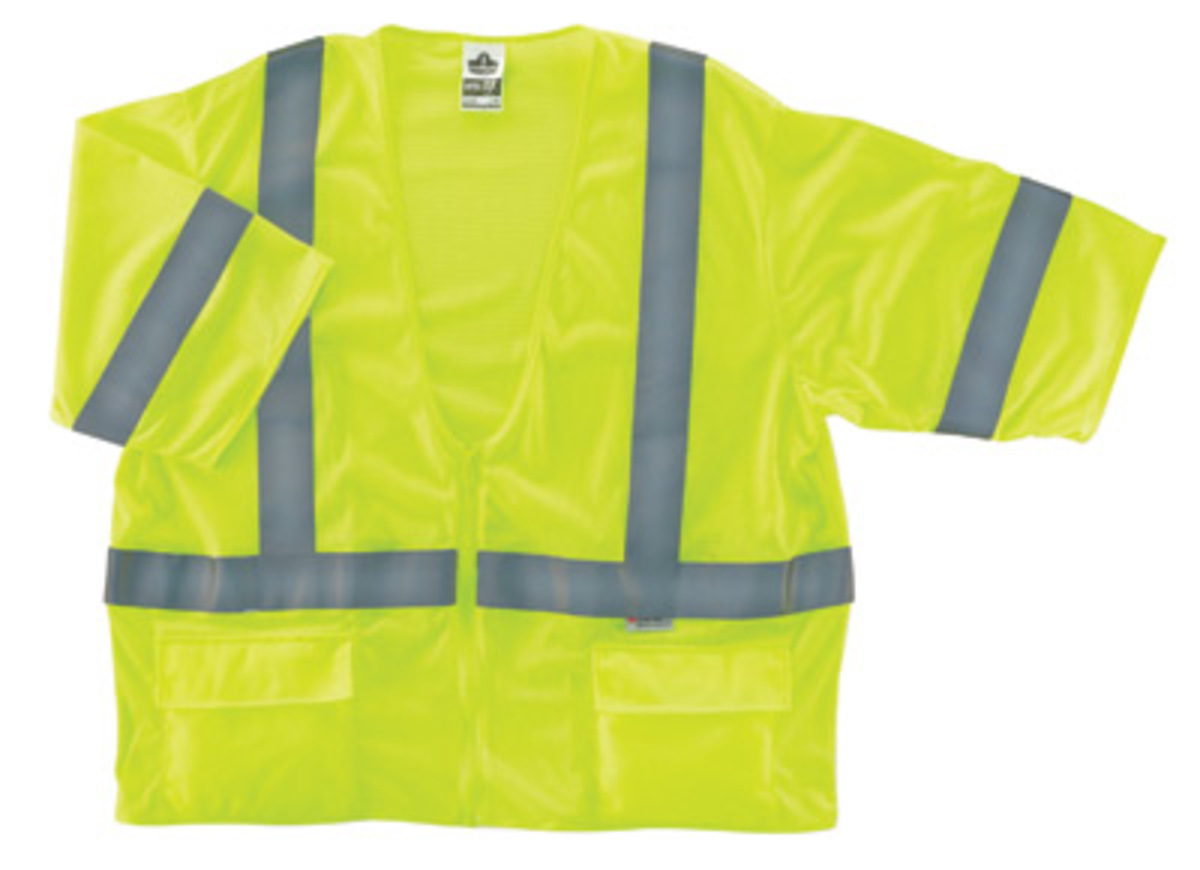 Ergodyne Small - Medium Lime GloWear® 8320Z Polyester Mesh Standard Vest