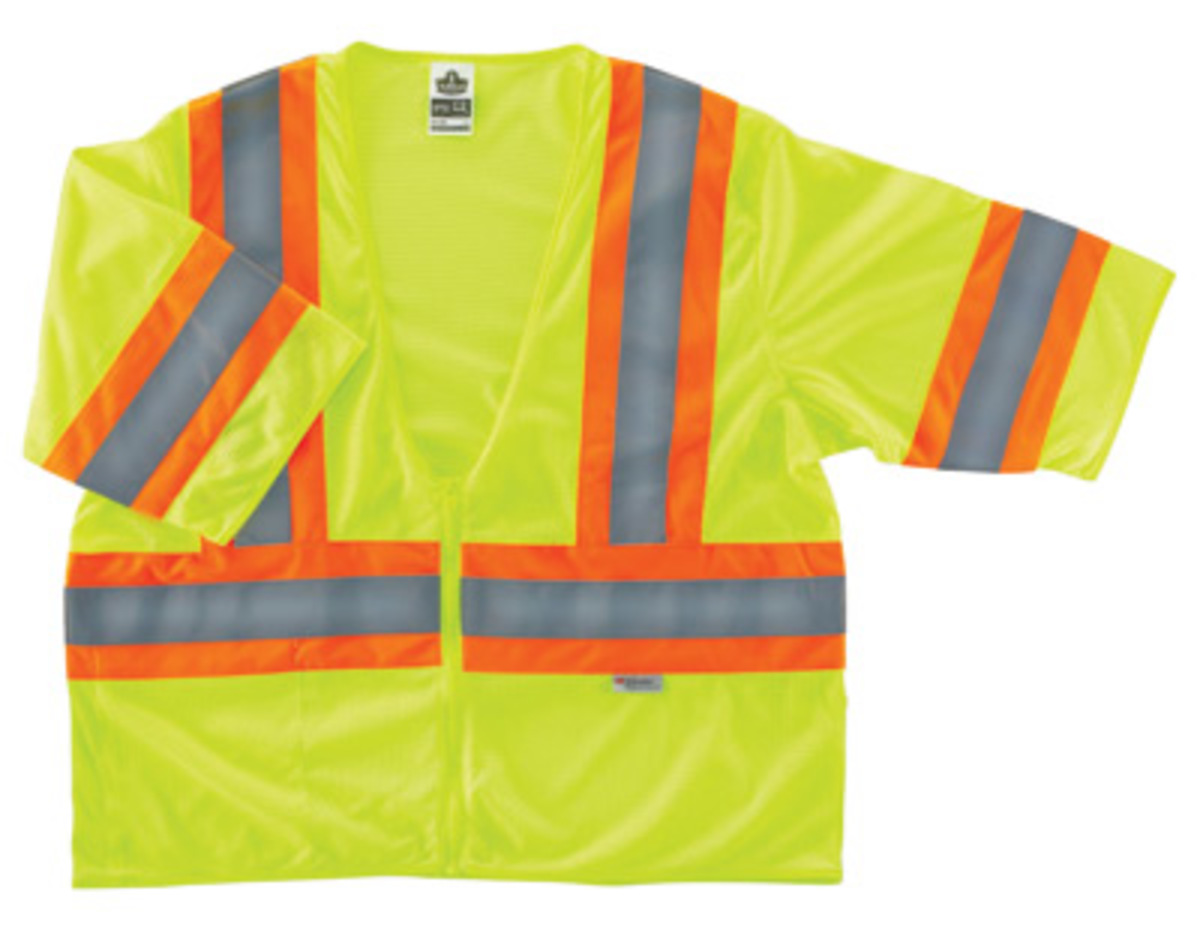 Ergodyne Large - X-Large Lime GloWear® 8330Z Polyester Mesh Two-Tone Vest