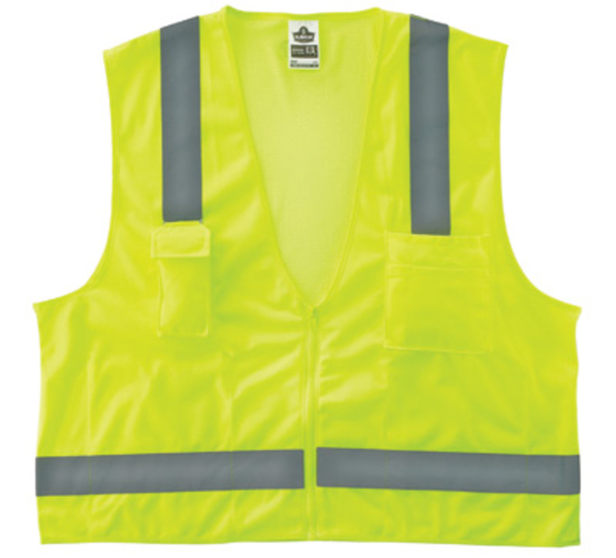 Ergodyne 4X - 5X Lime GloWear® 8249Z Polyester/Polyester Mesh Economy Surveyor Vest With Mesh Back