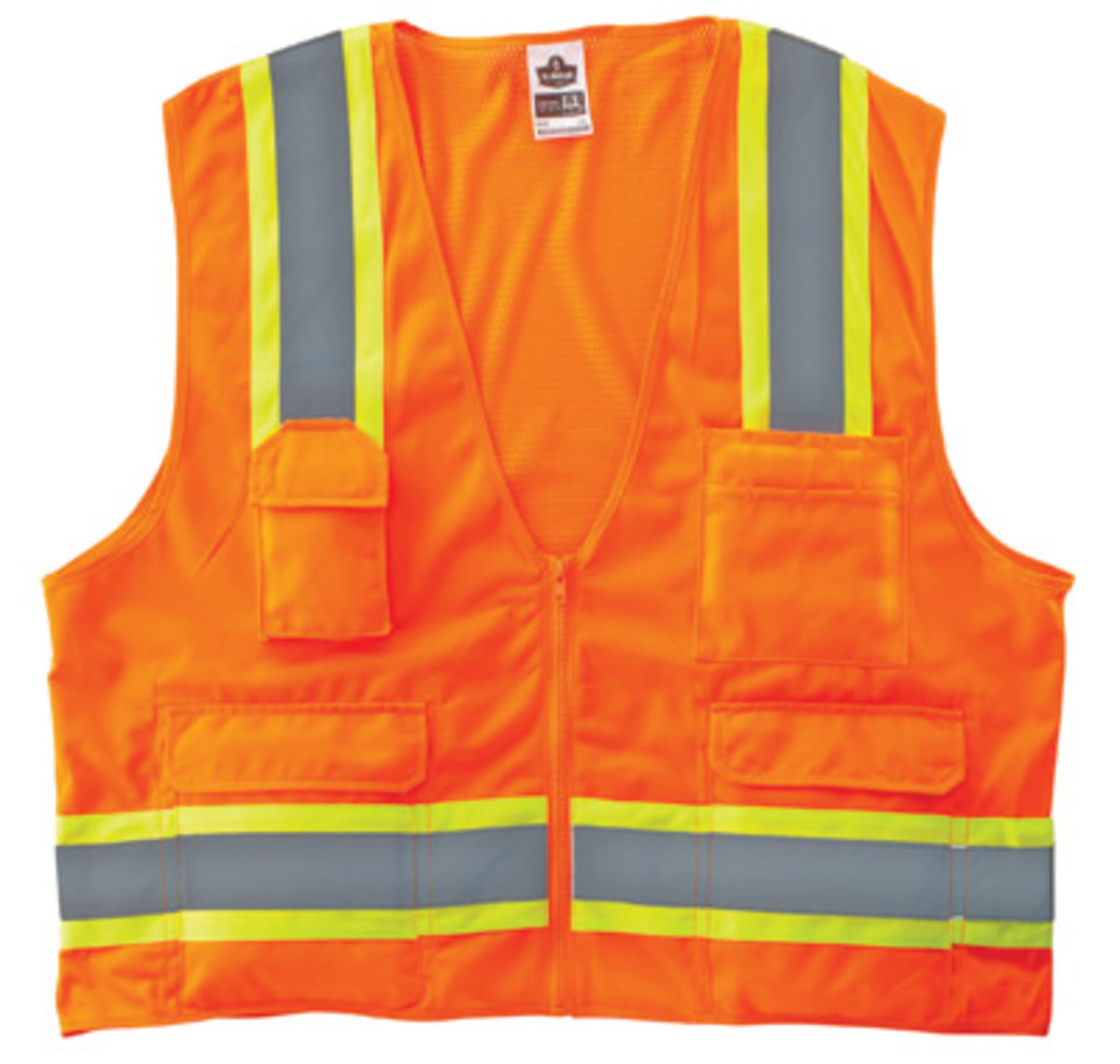 Ergodyne 4X - 5X Orange GloWear® 8248Z Polyester/Polyester Mesh Two-Tone Surveyor Vest With Mesh Back