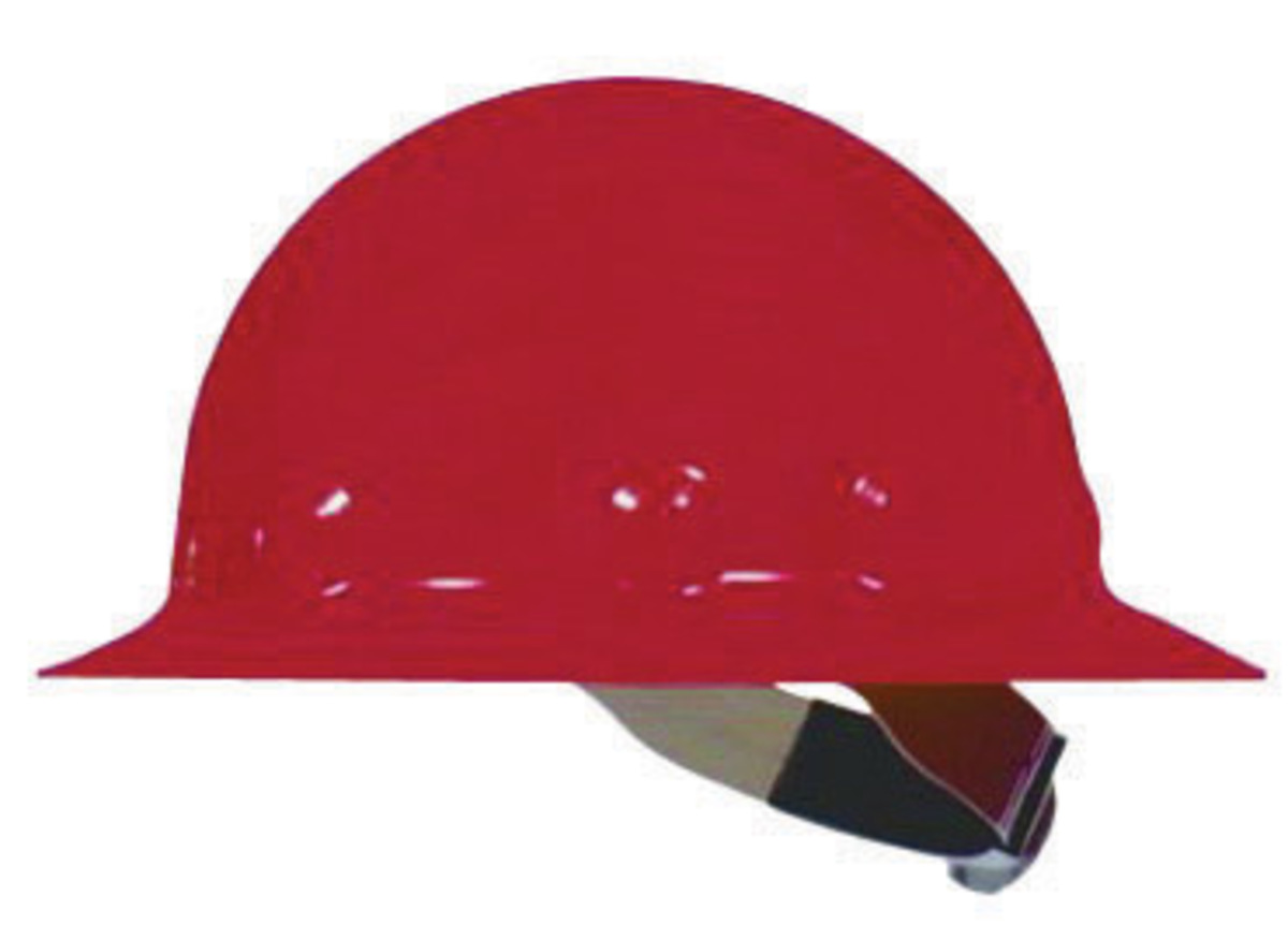 Honeywell Red Fibre-Metal® E1 Thermoplastic Full Brim Hard Hat With Rachet/8 Point Ratchet Suspension