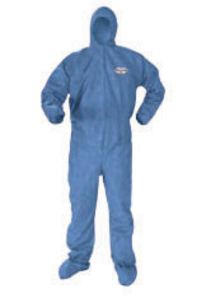 Kimberly-Clark Professional* Size 4X Blue KleenGuard* A60 Film Laminate Coveralls With Storm Flap Over Front Zipper (Availabilit