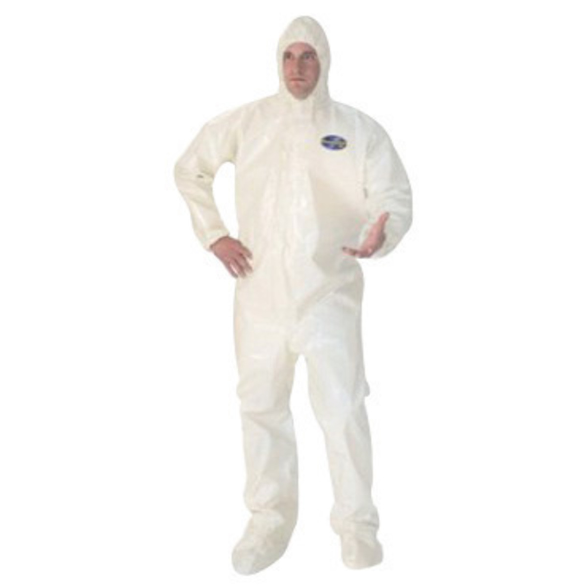 Kimberly-Clark Professional* Size 4X White KleenGuard* A80 Saranex® 23-P Film Laminate Coveralls With Storm Flap Over Front Zipp