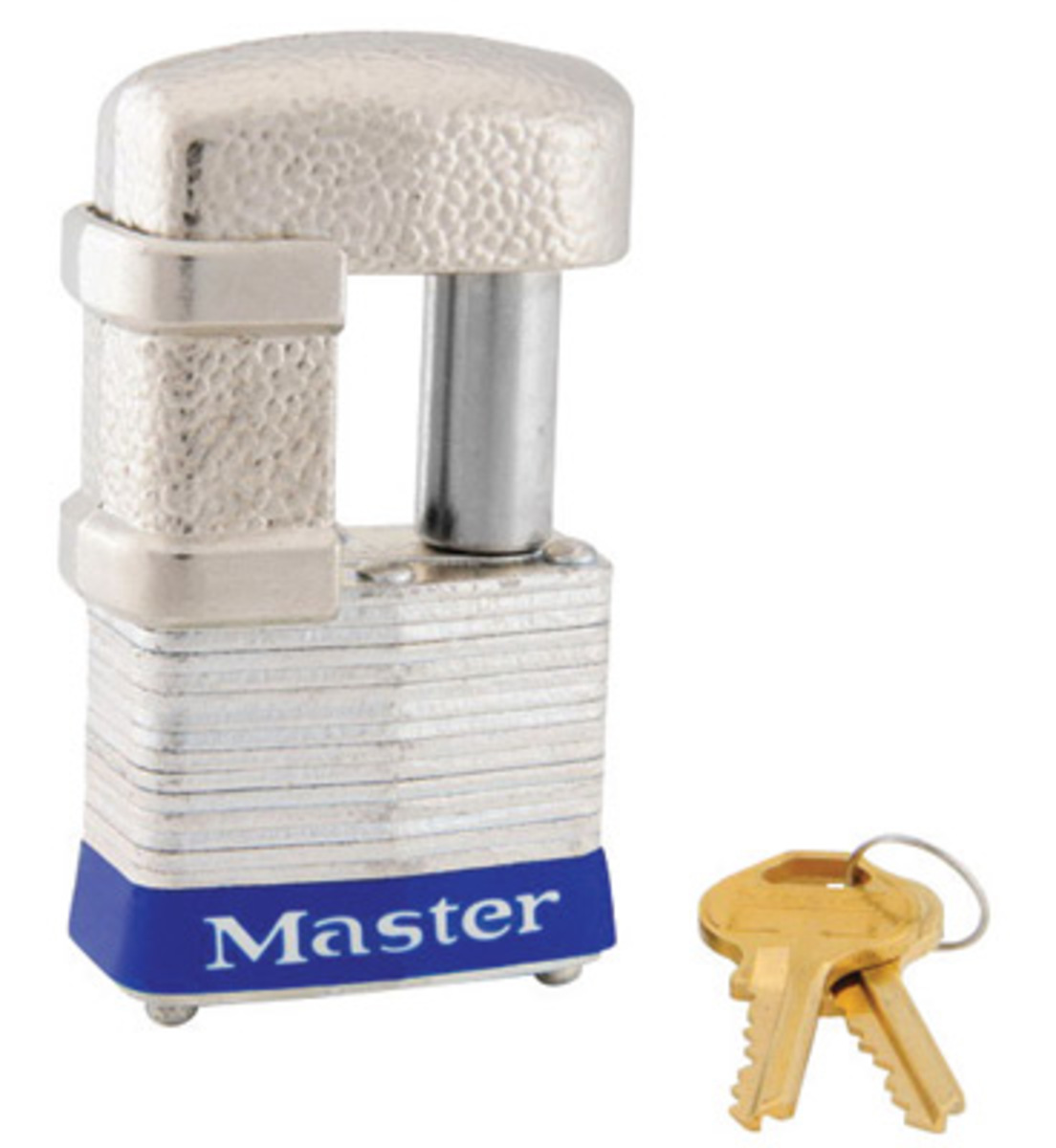 Master Lock® Silver Laminated Steel Shrouded Rectangular Padlock With 9/32