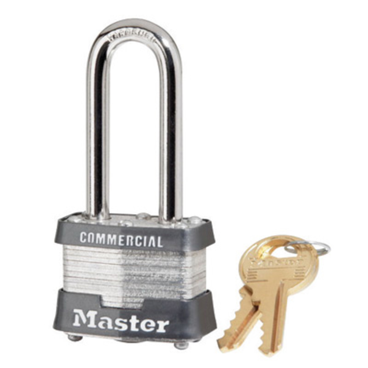 Master Lock® Silver Laminated Steel Rectangular Pin Tumbler Padlock With 9/32
