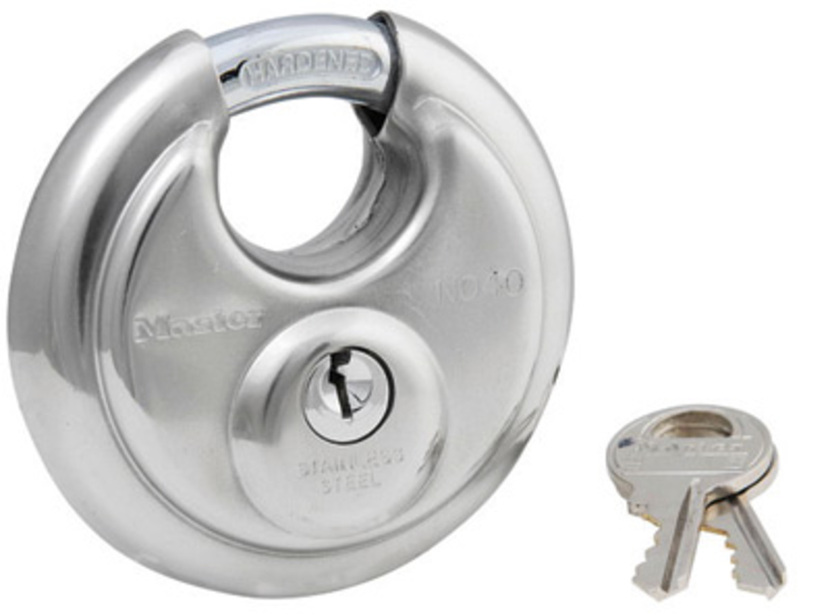 Master Lock® Silver Stainless Steel Shrouded Round Padlock With 3/8