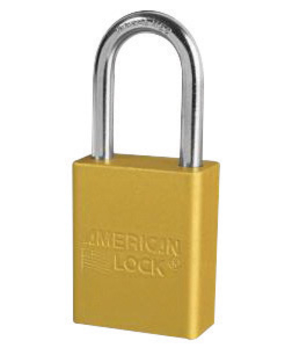 Master Lock Yellow Aluminum Padlock With 14 X 1 12 X M19A1106KAYLW for sale online at autumn supply