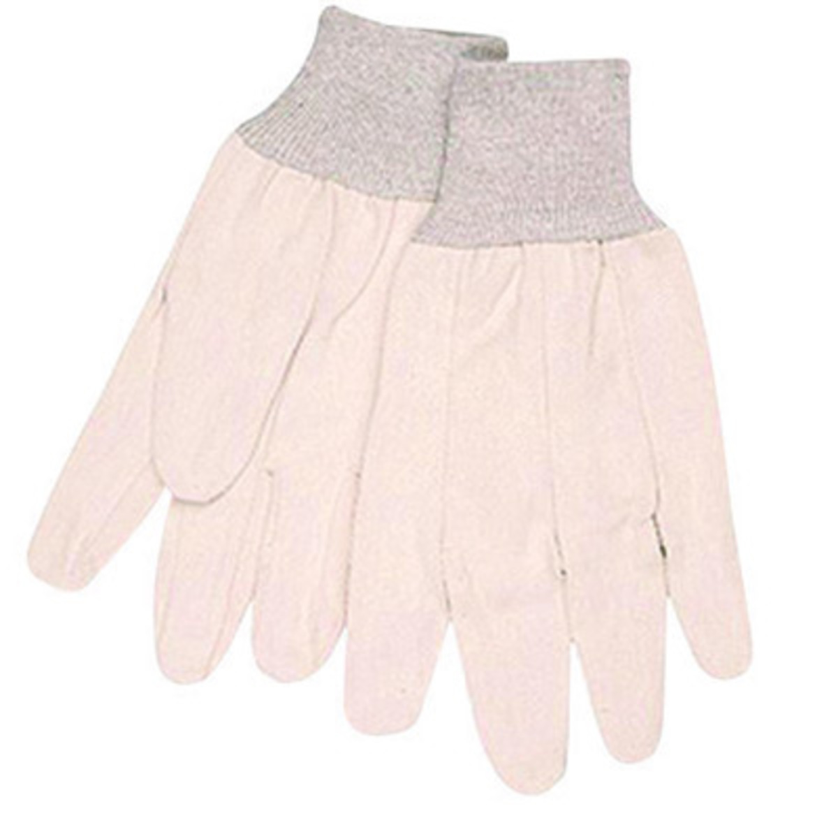 Memphis™ Large 8 Ounce Natural Cotton Canvas Clute Back Uncoated Work Gloves With Knit Wrist And Straight Thumb