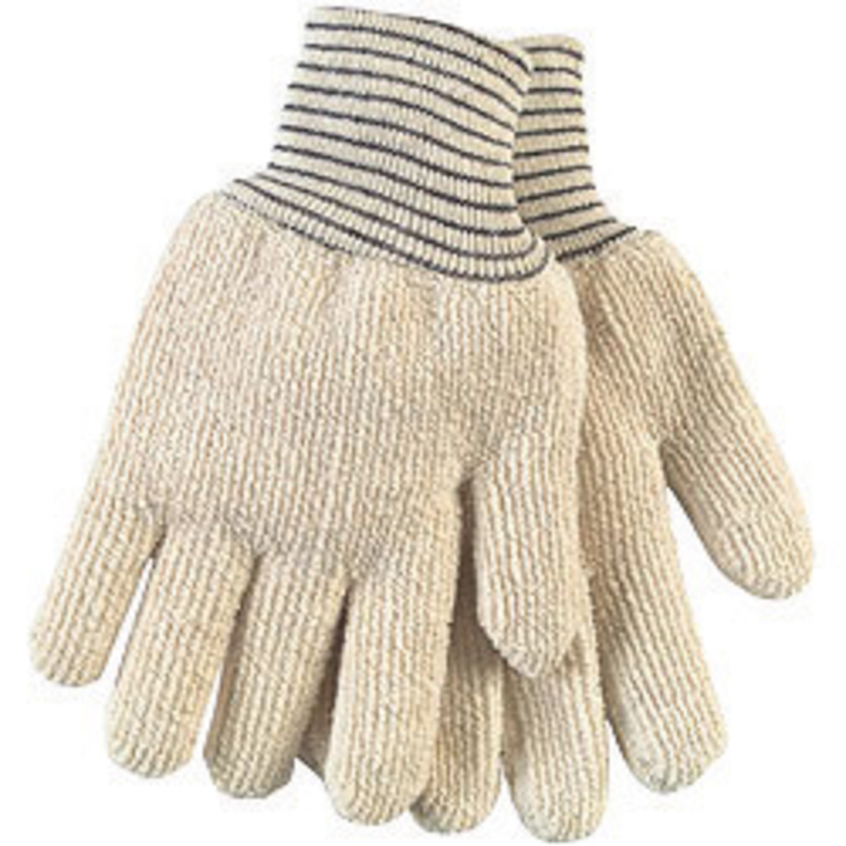 Memphis Glove Large White Hotline 28 Ounce Loop-In Terry Cloth Heat Resistant Gloves With Straight Thumb And Black Stripe Wrist