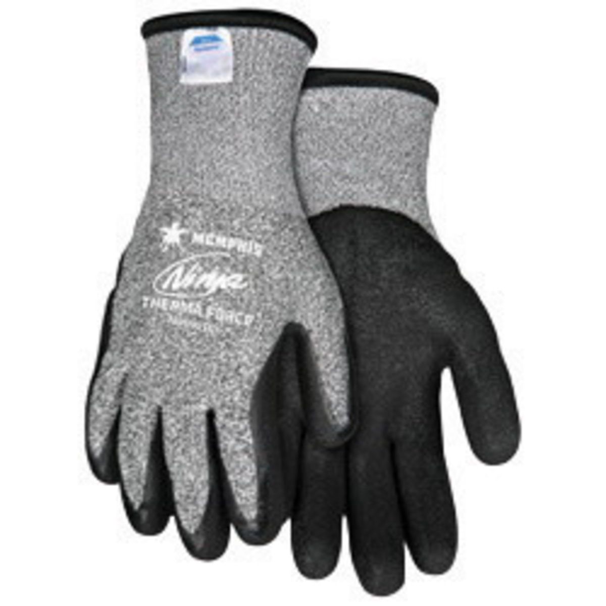 Memphis Glove X-Large Black And Gray Ninja® Therma Force 7 Gauge Acrylic Terry Lined Cold Weather Gloves With Knit Wrist, Salt/P