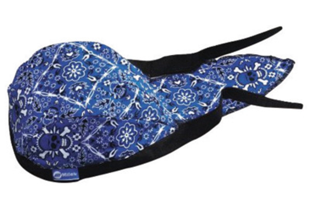 Miller® Skull And Barbed Wire Arc Armor® Terry Cloth Welder's Bandana With Sewn-In Sweatband