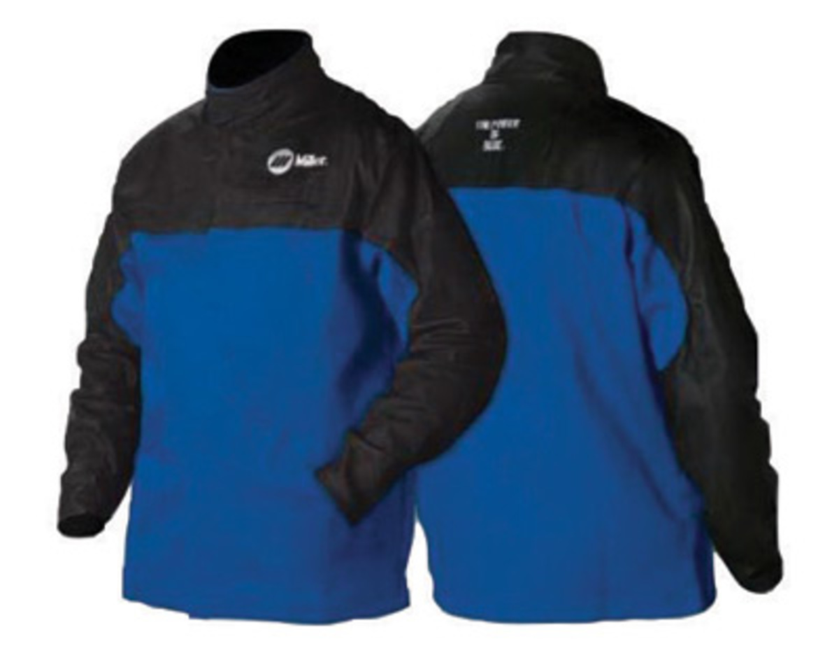 Miller® X-Large Royal Blue And Black Indura® Leather Flame Resistant Combo Jacket With Snap Button Closure And Kevlar® Thread